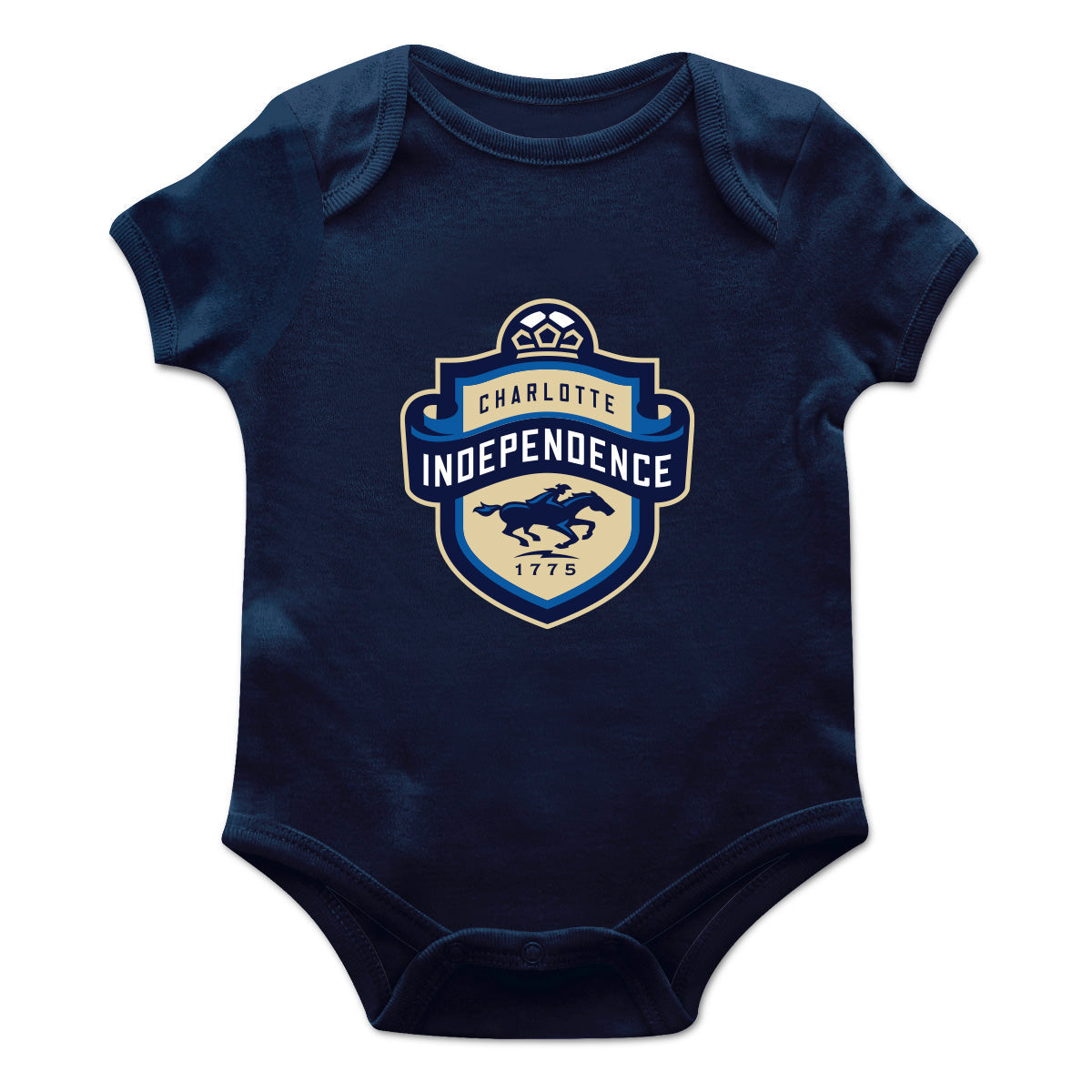 Charlotte Independence Cotton Short Sleeve Bodysuit Navy