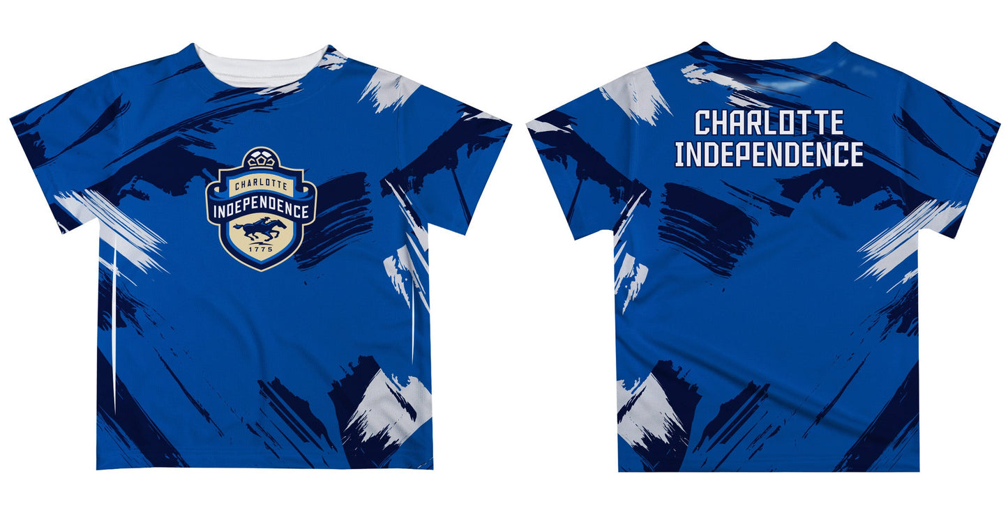 Charlotte Independence Paint Brush Boys Game Day Royal Short Sleeve Tee