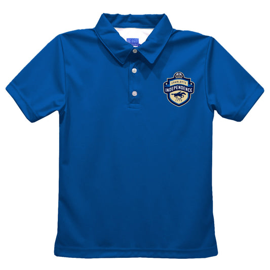 Charlotte Independence Boys Solid Royal Short Sleeve Polo Shirt