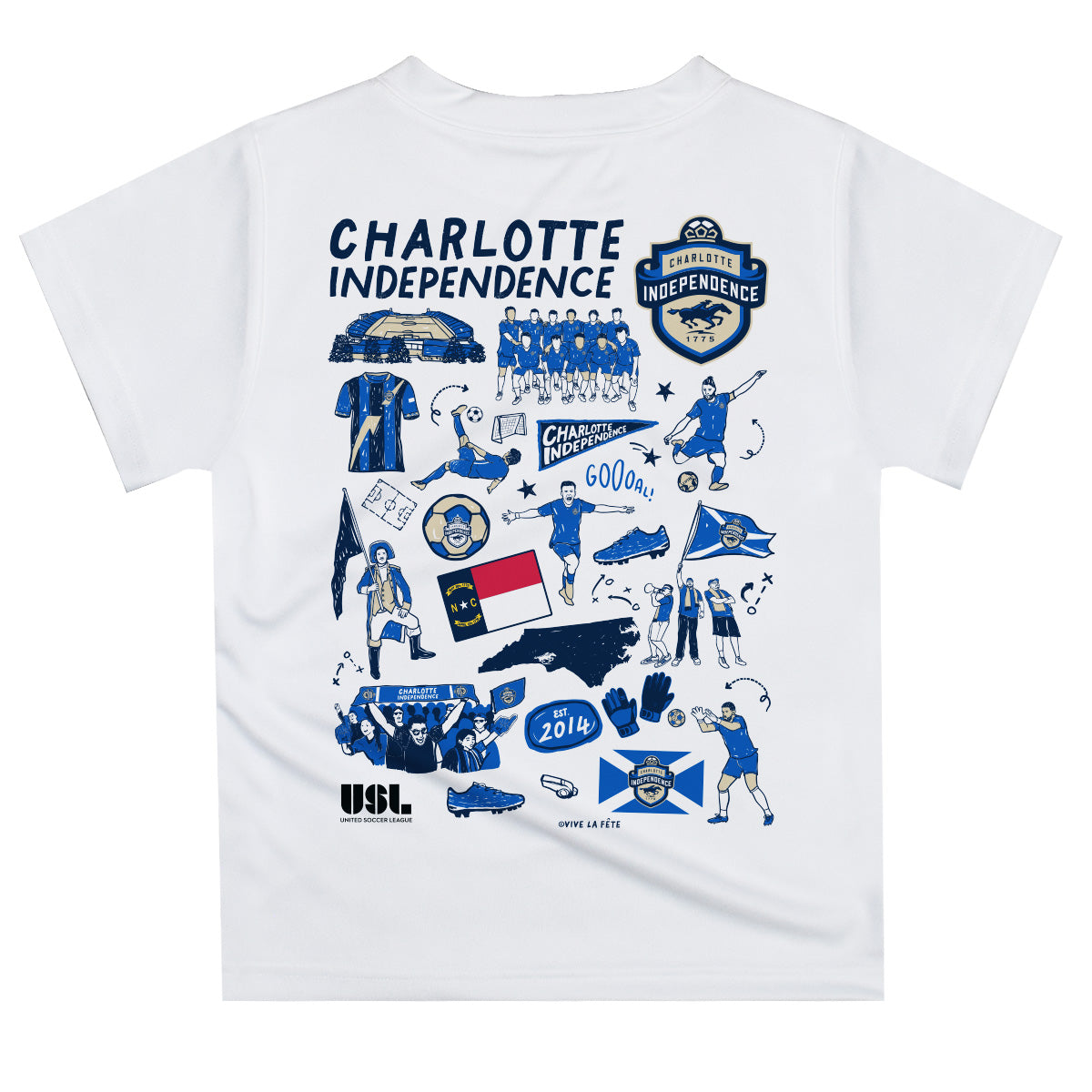 Charlotte Independence Impressions Artwork Boys White Short Sleeve Tee