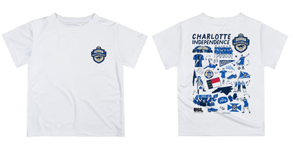 Charlotte Independence Impressions Artwork Boys White Short Sleeve Tee